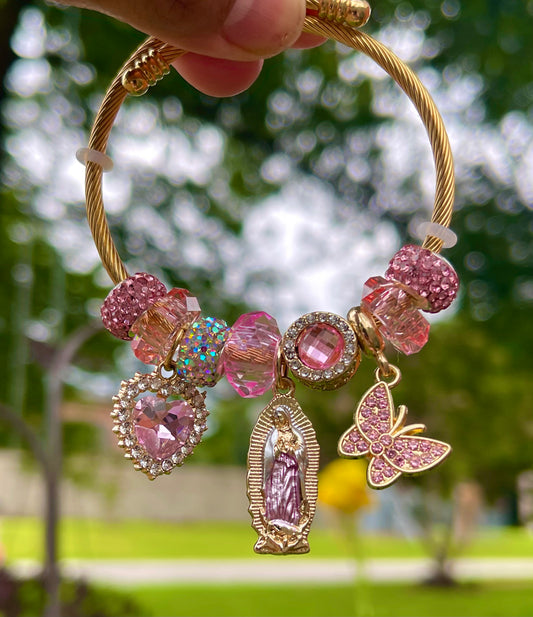 Pink Virgencita Charm Bracelet